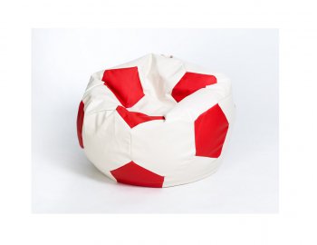 Кресло-мешок Мяч большой Экокожа бело-красное в Магнитогорске - magnitogorsk.mebel-74.com | фото