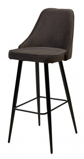 Барный стул NEPAL-BAR ГРАФИТ #14, велюр/ черный каркас (H=78cm) М-City в Магнитогорске - magnitogorsk.mebel-74.com | фото