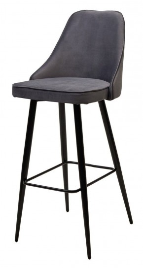 Барный стул NEPAL-BAR СЕРЫЙ #27, велюр/ черный каркас (H=78cm) М-City в Магнитогорске - magnitogorsk.mebel-74.com | фото
