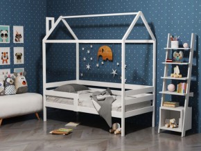 Детская кровать-домик из массива березы Соня-6 (800*1600) Белый/Лак в Магнитогорске - magnitogorsk.mebel-74.com | фото