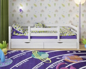 Детская кровать из массива березы Соня-5 (Белый/Лак) в Магнитогорске - magnitogorsk.mebel-74.com | фото