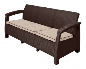 Диван Yalta Premium Sofa 3 Set (Ялта) шоколадный (+подушки под спину) в Магнитогорске - magnitogorsk.mebel-74.com | фото