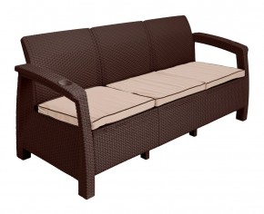Диван Yalta Premium Sofa 3 Set (Ялта) шоколадный (+подушки под спину) в Магнитогорске - magnitogorsk.mebel-74.com | фото