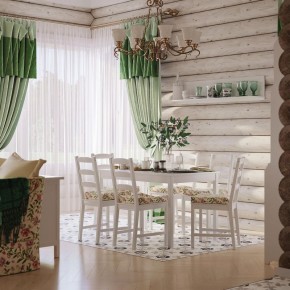 Комлект Вествик обеденный стол и четыре стула, массив сосны, цвет белый в Магнитогорске - magnitogorsk.mebel-74.com | фото