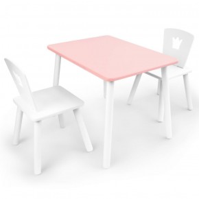 Комплект детской мебели стол и два стула Корона  (Розовый/Белый/Белый) в Магнитогорске - magnitogorsk.mebel-74.com | фото