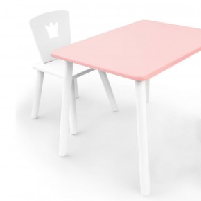 Комплект детской мебели стол и стул Корона (Розовый/Белый/Белый) в Магнитогорске - magnitogorsk.mebel-74.com | фото
