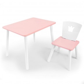 Комплект детской мебели стол и стул Корона (Розовый/Розовый/Белый) в Магнитогорске - magnitogorsk.mebel-74.com | фото