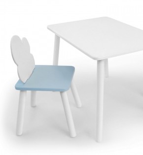 Комплект детской мебели стол и стул Облачко (Белый/Голубой/Белый) в Магнитогорске - magnitogorsk.mebel-74.com | фото