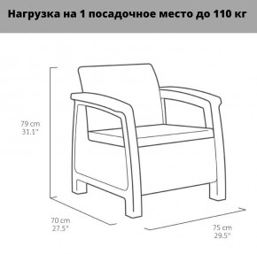 Комплект мебели Корфу Рест (Corfu Rest - without table) графит в Магнитогорске - magnitogorsk.mebel-74.com | фото