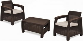 Комплект мебели Корфу Уикенд (Corfu Weekend) коричневый - серо-бежевый * в Магнитогорске - magnitogorsk.mebel-74.com | фото