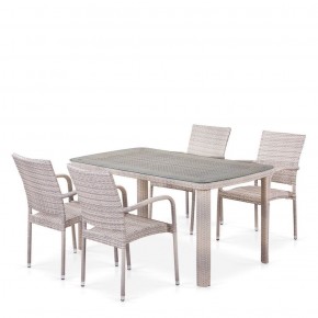 Комплект плетеной мебели T256C/Y376C-W85 Latte (4+1) + подушки на стульях в Магнитогорске - magnitogorsk.mebel-74.com | фото