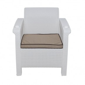 Комплект уличной мебели Yalta Premium Terrace Set (Ялта) белый (+подушки под спину) в Магнитогорске - magnitogorsk.mebel-74.com | фото