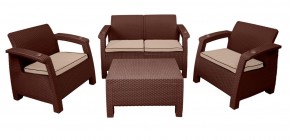 Комплект уличной мебели Yalta Premium Terrace Set (Ялта) шоколадый (+подушки под спину) в Магнитогорске - magnitogorsk.mebel-74.com | фото