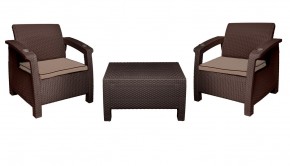 Комплект уличной мебели Yalta Premium Terrace Triple Set (Ялта) шоколадный (+подушки под спину) в Магнитогорске - magnitogorsk.mebel-74.com | фото