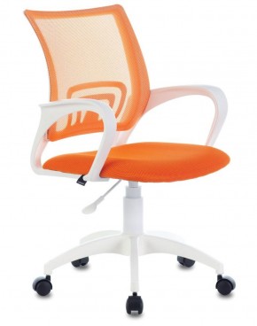 Кресло BRABIX "Fly MG-396W", пластик белый, сетка, оранжевое, 532401, MG-396W_532401 в Магнитогорске - magnitogorsk.mebel-74.com | фото