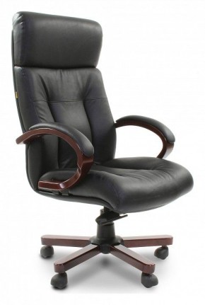Кресло для руководителя Chairman 421 черный/орех темный, черный в Магнитогорске - magnitogorsk.mebel-74.com | фото