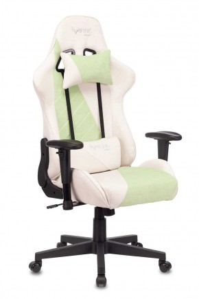 Кресло игровое Бюрократ VIKING X VIKING X GREEN Fabric белый/зеленый в Магнитогорске - magnitogorsk.mebel-74.com | фото