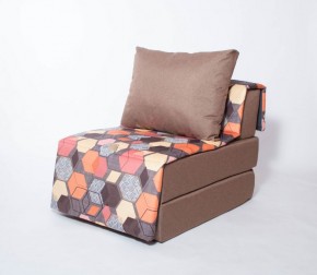 Кресло-кровать бескаркасное Харви (коричневый-геометрия браун) в Магнитогорске - magnitogorsk.mebel-74.com | фото
