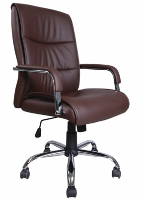 Кресло офисное BRABIX "Space EX-508" (экокожа, хром, коричневое) 531164 в Магнитогорске - magnitogorsk.mebel-74.com | фото