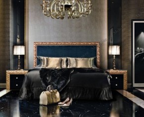 Кровать 2-х спальная (1,8 м) Тиффани Premium черная/золото с мягким элементом (Антрацит) с подъемным механизмом (ТФКР180-3[3](П) в Магнитогорске - magnitogorsk.mebel-74.com | фото
