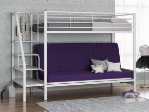 Кровать двухъярусная с диваном "Мадлен-3" (Белый/Фиолетовы) в Магнитогорске - magnitogorsk.mebel-74.com | фото