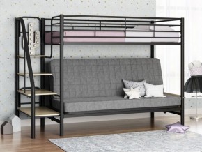 Кровать двухъярусная с диваном "Мадлен-3" (Черный/Серый) в Магнитогорске - magnitogorsk.mebel-74.com | фото
