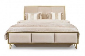 Кровать Lara 1600 с мягким изголовьем + основание (белый глянец) в Магнитогорске - magnitogorsk.mebel-74.com | фото