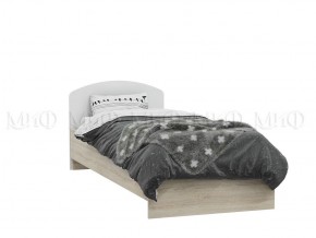 МАРТИНА Кровать 800 с настилом ЛДСП (Белый глянец/дуб сонома) в Магнитогорске - magnitogorsk.mebel-74.com | фото
