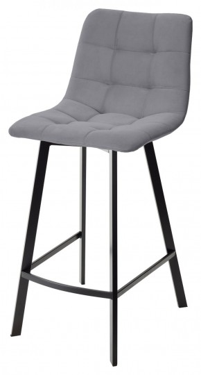 Полубарный стул CHILLI-QB SQUARE серый #27, велюр / черный каркас (H=66cm) М-City в Магнитогорске - magnitogorsk.mebel-74.com | фото