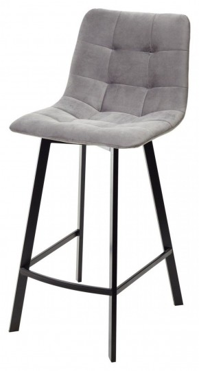 Полубарный стул CHILLI-QB SQUARE светло-серый #26, велюр / черный каркас (H=66cm) М-City в Магнитогорске - magnitogorsk.mebel-74.com | фото