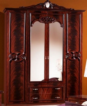 Шкаф 4-х дверный с зеркалами (03.144) Ольга (могано) в Магнитогорске - magnitogorsk.mebel-74.com | фото