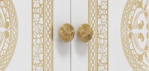 Шкаф 4-х дверный с зеркалами (12.244) Грация (белый/золото) в Магнитогорске - magnitogorsk.mebel-74.com | фото