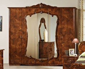 Шкаф 5-и дверный с зеркалами (20.145) Тициана (орех) в Магнитогорске - magnitogorsk.mebel-74.com | фото