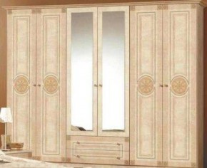 Шкаф 6-и дверный с зеркалами (02.146) Рома (беж) в Магнитогорске - magnitogorsk.mebel-74.com | фото