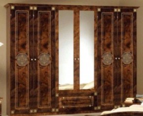 Шкаф 6-и дверный с зеркалами (02.146) Рома (орех) в Магнитогорске - magnitogorsk.mebel-74.com | фото