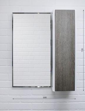 Шкаф-зеркало Uno 60 Дуб серый левый/правый Домино (DU1503HZ) в Магнитогорске - magnitogorsk.mebel-74.com | фото