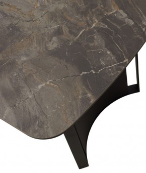 Стол RASMUS 160 KL-80 Серый мрамор, итальянская керамика / черный каркас, ®DISAUR в Магнитогорске - magnitogorsk.mebel-74.com | фото