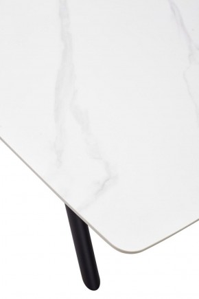 Стол RIVOLI 140 MATT WHITE MARBLE SOLID CERAMIC / BLACK, ®DISAUR в Магнитогорске - magnitogorsk.mebel-74.com | фото